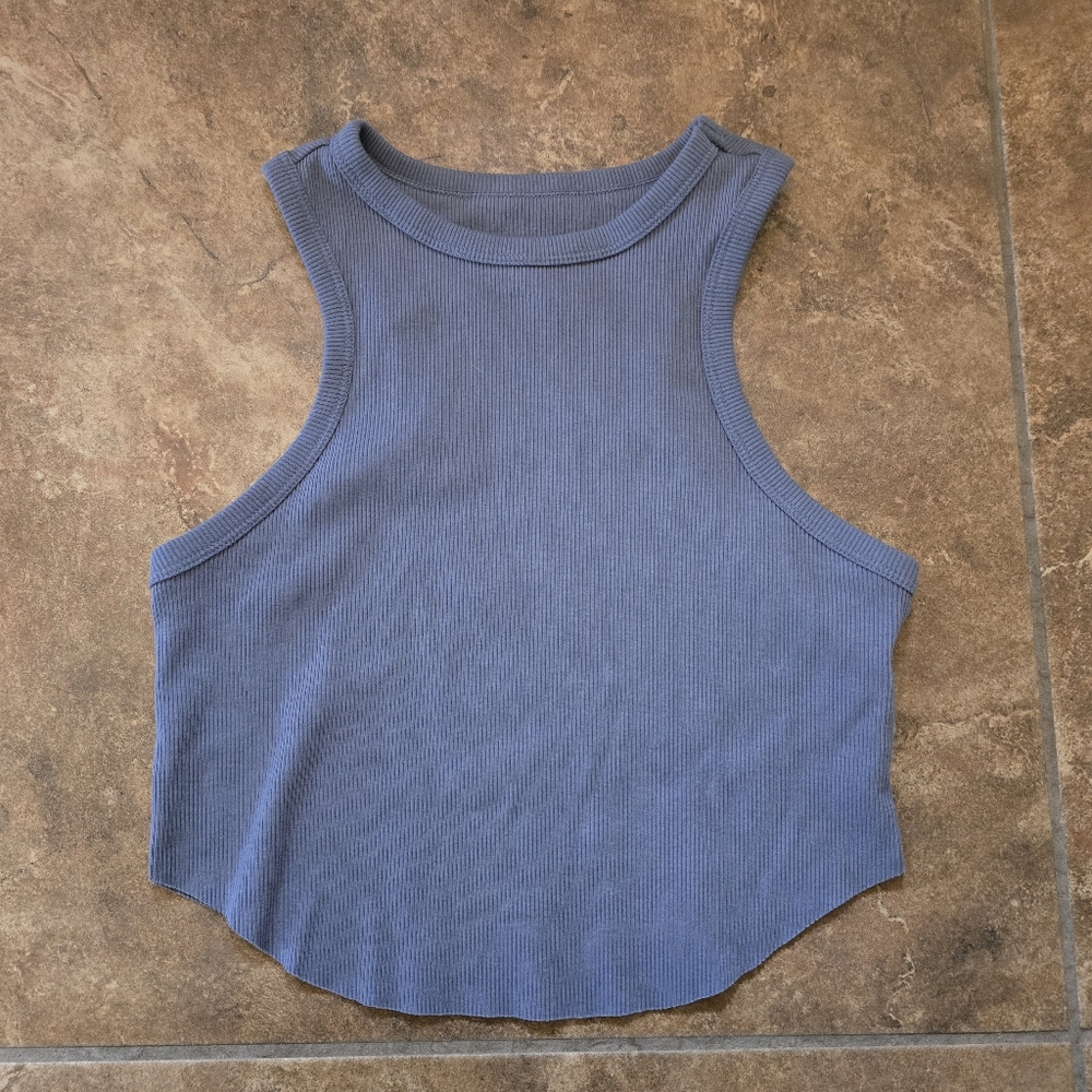 Grey Cropped WF Racerback Tank
